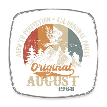 Août 1968 Vintage Retro Anniversaire Cadeau 1968 - Magnet carré - blanc - Devant