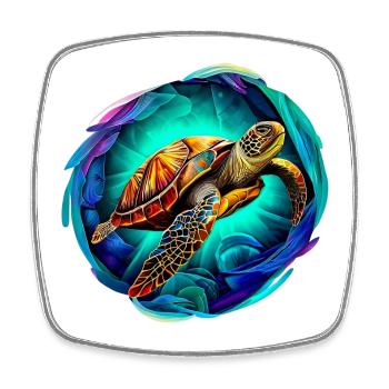 Sea turtle - Square fridge magnet - white - Front