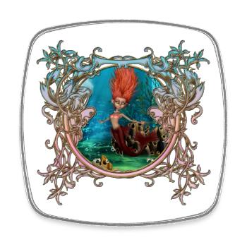 Sweet Little Mermaid - Square fridge magnet - white - Front