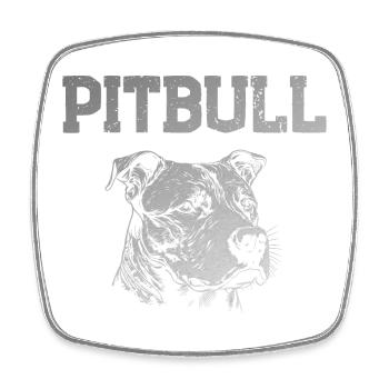 Pitbull - Magnet carré - blanc - Devant