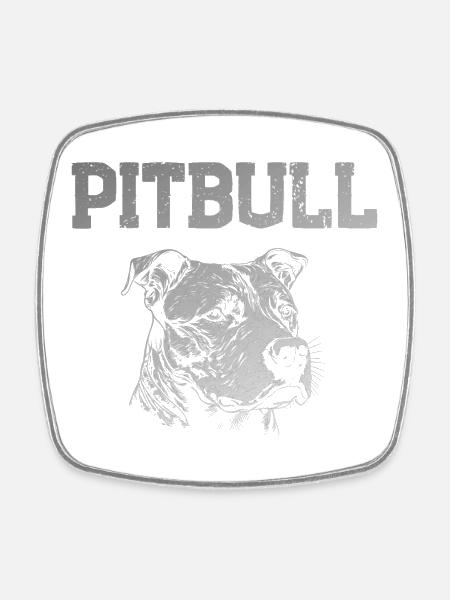 Pitbull - Square fridge magnet - white