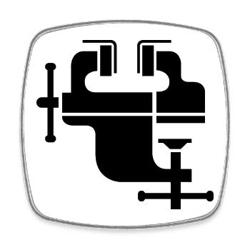 Icône de l’icône des outils de la banque d’outils Vice - Magnet carré - blanc - Devant