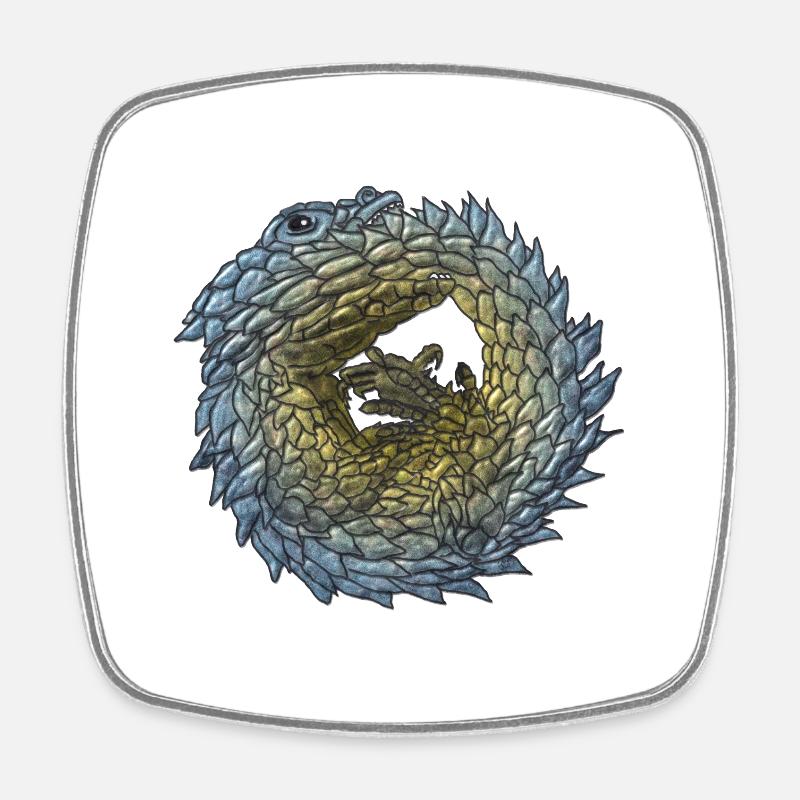 Armadillo Lizzard - Viereckiger Kühlschrankmagnet - Weiß