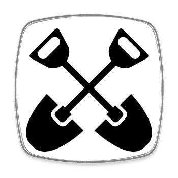 Tools Shovel Gardener Symbol Icon DIY - Square fridge magnet - white - Front