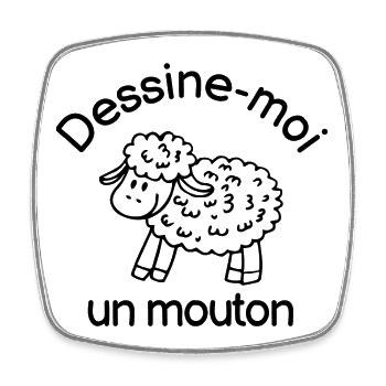 mouton, petit prince - Magnet carré - blanc - Devant