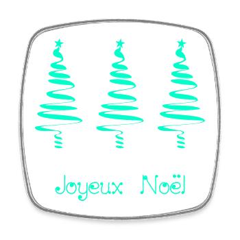 NOËL. JOYEUX NOËL. MERRY CHRISTMAS. NOUVEL AN - Magnet carré - blanc - Devant