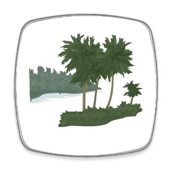Palm Island with Structure Effect (mod.) - Square fridge magnet - white - Front