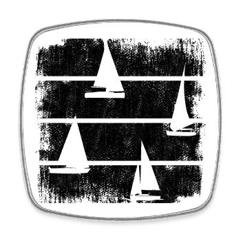 Segelboote - Viereckiger Kühlschrankmagnet - Weiß - Vorne