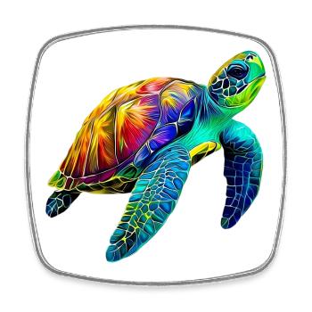 Sea turtle - Square fridge magnet - white - Front