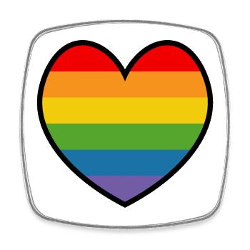 LGBT QUEER HEART black - Square fridge magnet - white - Front