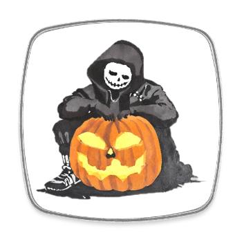 Pumpkin Pet - Viereckiger Kühlschrankmagnet - Weiß - Vorne