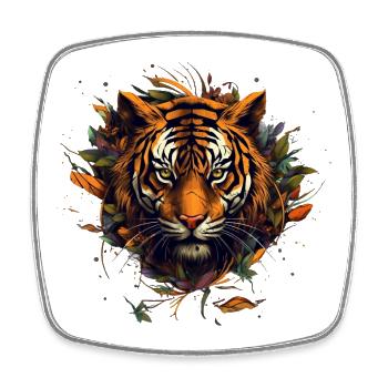 Designer Style Tiger - Magnet carré - blanc - Devant