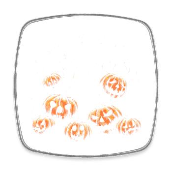 Squelette Hallooween - Magnet carré - blanc - Devant