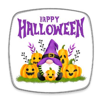 Halloween, frohes Halloween; Kürbis - Viereckiger Kühlschrankmagnet - Weiß - Vorne