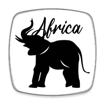 Africa Elefant Symbol Logo icon Rüssel Tiere - Viereckiger Kühlschrankmagnet - Weiß - Vorne