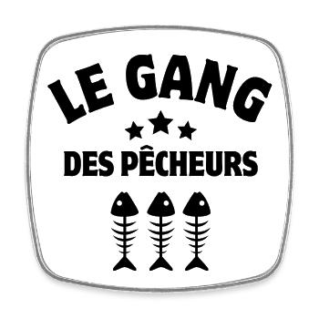 pêche, pêcheur amateur, truite - Magnet carré - blanc - Devant