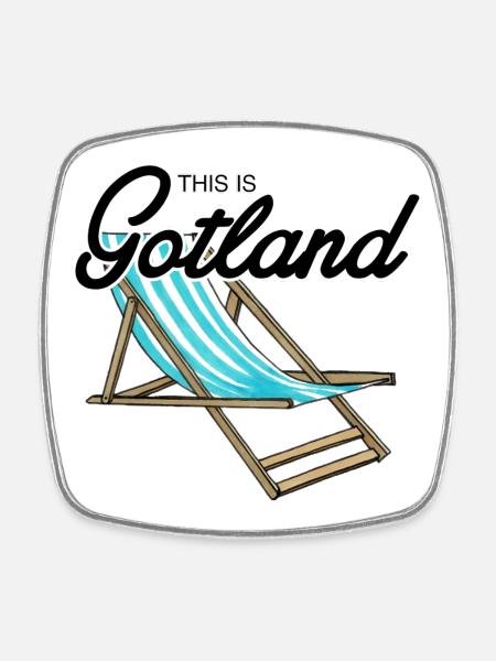 This is Gotland Beach Chair - Square fridge magnet - white