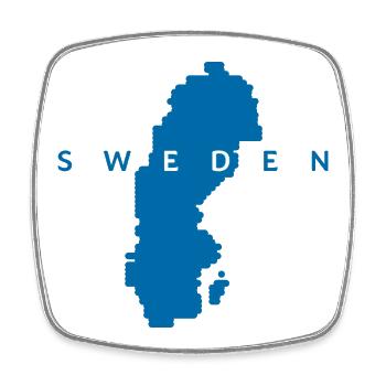 SCHWEDEN GROßE KARTE LETTERING - Viereckiger Kühlschrankmagnet - Weiß - Vorne