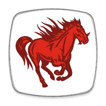 Demonic Horse - Square fridge magnet - white - Front