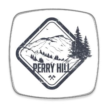 Perry Hill Bergrücke - Viereckiger Kühlschrankmagnet - Weiß - Vorne