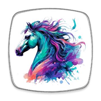 Cheval - Magnet carré - blanc - Devant
