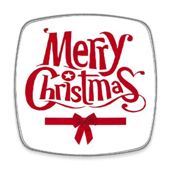 Weihnachten, Frohe Weihnachten, Frohe Weihnachten - Viereckiger Kühlschrankmagnet - Weiß - Vorne