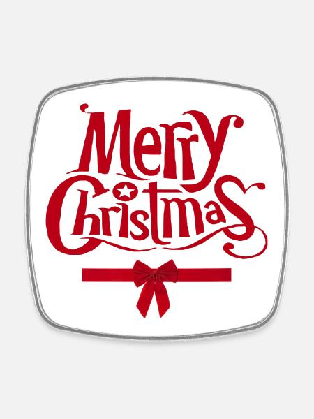 Weihnachten, Frohe Weihnachten, Frohe Weihnachten - Viereckiger Kühlschrankmagnet - Weiß