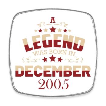 18th Birthday Legend December 2005 - Square fridge magnet - white - Front