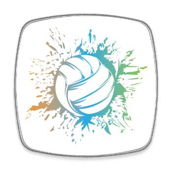 Ballon De Volley-ball Explosion Beach Volley-ball Couleurs Logo - Magnet carré - blanc - Devant