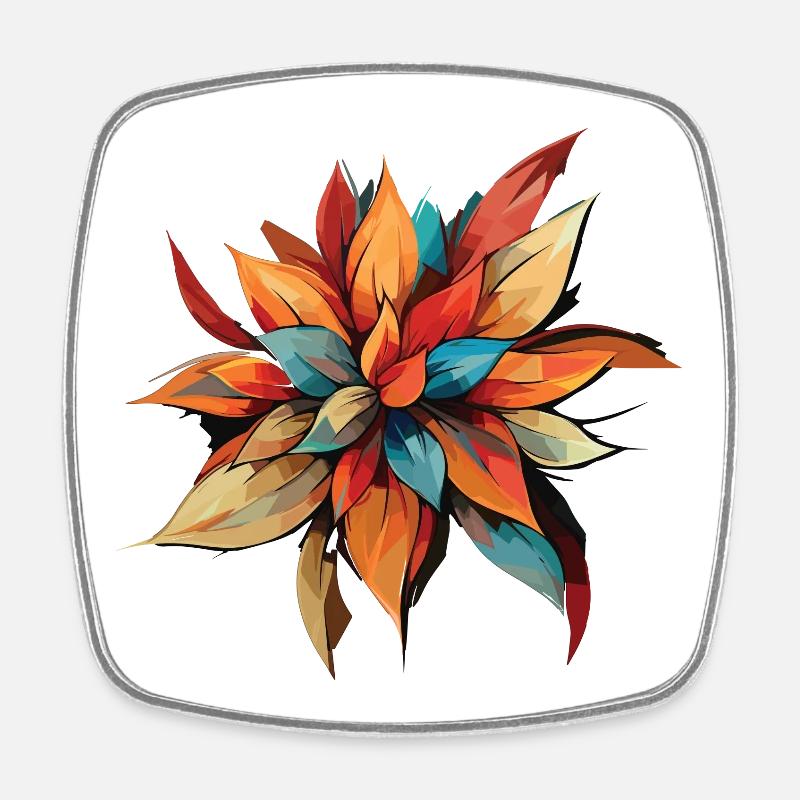 Prismatique Automne Floral Éclat - Magnet carré - blanc