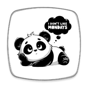 Melancholic Panda Monday - Square fridge magnet - white - Front