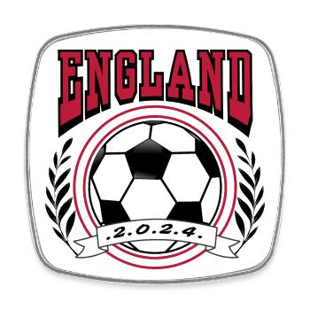 Football Soccer England Retro Style Fußball EM2024 - Viereckiger Kühlschrankmagnet - Weiß - Vorne