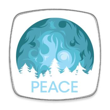 moon forest peace peace icon trees nature - Square fridge magnet - white - Front