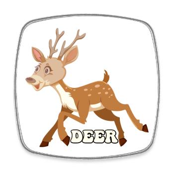 Whimsical Deer Sprint - Square fridge magnet - white - Front