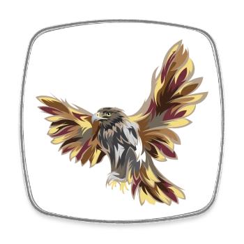 Eagle flight illustration colors icon bird icon - Square fridge magnet - white - Front