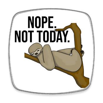 faultier nope not today - Viereckiger Kühlschrankmagnet - Weiß - Vorne
