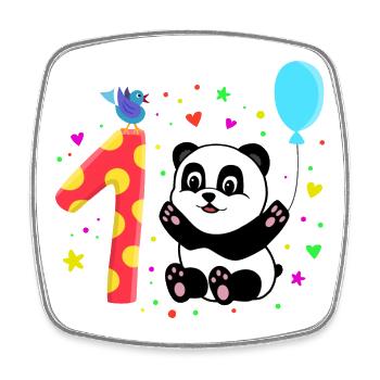 Erster Geburtstag 1. Jahr Panda süßes Geschenk - Viereckiger Kühlschrankmagnet - Weiß - Vorne