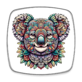 Koala decorated with Mandalas - Square fridge magnet - white - Front