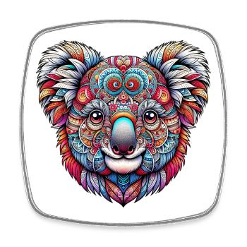Koala décoré de Mandalas - Magnet carré - blanc - Devant