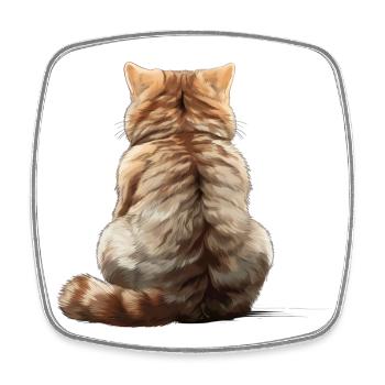 Chat exotique à poil court - Magnet carré - blanc - Devant