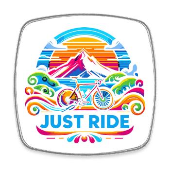 Just Ride Fahrrad - Just Ride - Viereckiger Kühlschrankmagnet - Weiß - Vorne