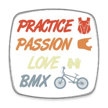Devis BMX - Magnet carré - blanc - Devant