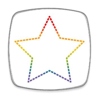 LGBTQI Regenbogen Stern Kontur lgbt csd tshirt - Viereckiger Kühlschrankmagnet - Weiß - Vorne