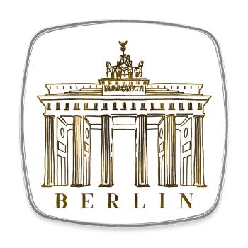 Brandenburger Tor in Berlin, Deutschland - Viereckiger Kühlschrankmagnet - Weiß - Vorne