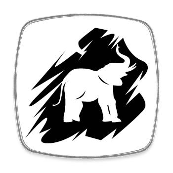 Elephant Brushstroke Symbol Icon Elephant Animals - Square fridge magnet - white - Front