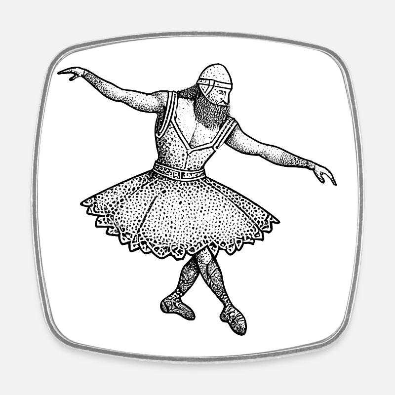 Wikinger - Tanzballett - Viereckiger Kühlschrankmagnet - Weiß