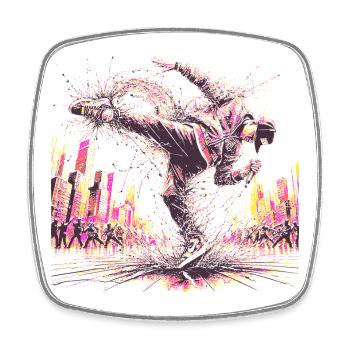 BREAKDANCE - Viereckiger Kühlschrankmagnet - Weiß - Vorne