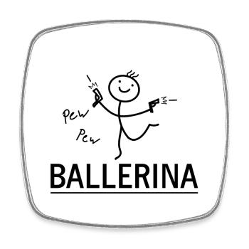 Ballerina - Viereckiger Kühlschrankmagnet - Weiß - Vorne