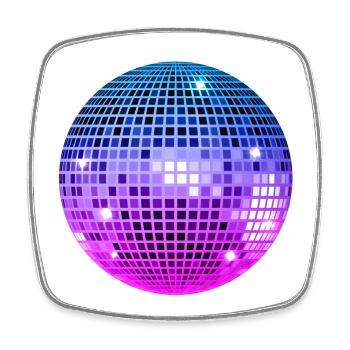 Premium Trendy Disco Ball - Square fridge magnet - white - Front