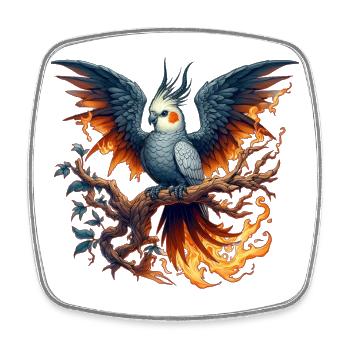 Cockatiel (15) - Square fridge magnet - white - Front